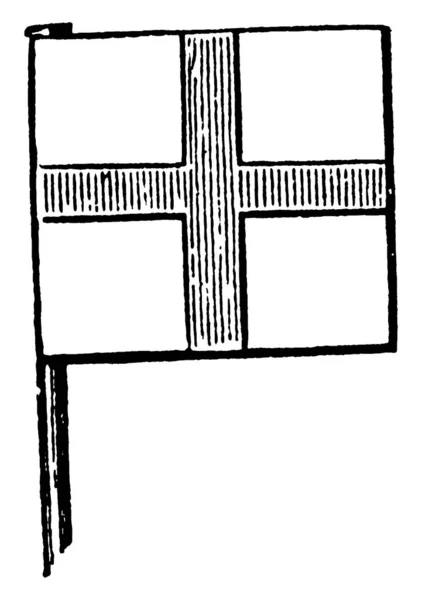 Anglii George Banner Flaga Krzyż Linii Pionowych Vintage Rysowania Linii — Wektor stockowy