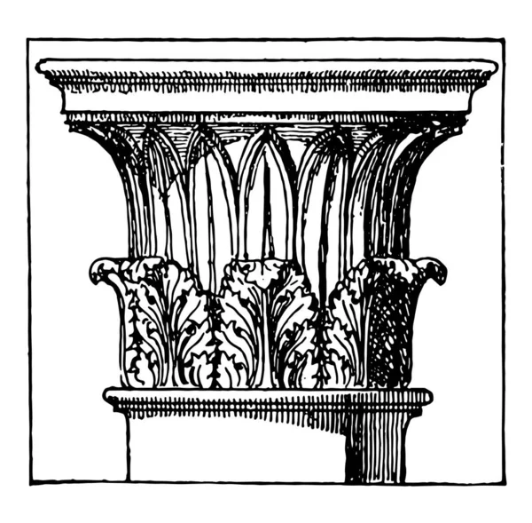 Korinthisches Kapitell Turm Der Winde Oberer Teil Des Turms Uhrmacherkunst — Stockvektor