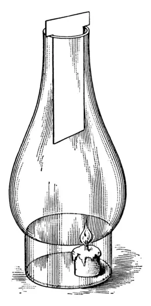 Diagram Represents Experiment Ventilation Vintage Line Drawing Engraving Illustration — Stock Vector