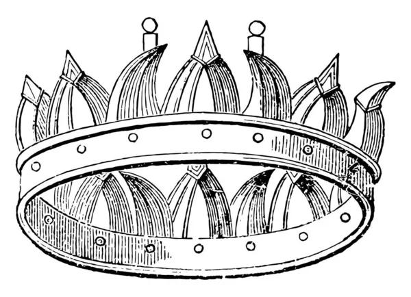 Corona Navalis çizim veya illüstrasyon oyma altın, vintage çizgi yapılır.