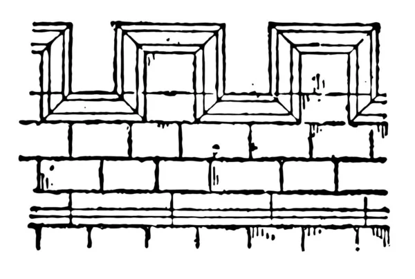 Los Cascabeles Son Hendiduras Parte Superior Parapeto Huecos Rectangulares Hendiduras — Archivo Imágenes Vectoriales