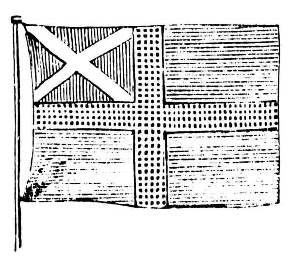 Vlag Van Zweden 1881 Deze Vlag Heeft Kruis Met Puntjes — Stockvector