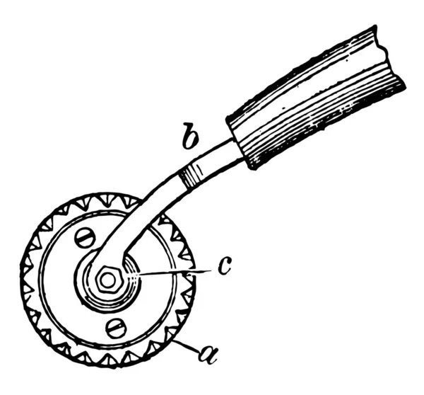 Deze Afbeelding Vertegenwoordigt Boekbinder Roller Die Wordt Gebruikt Voor Het — Stockvector