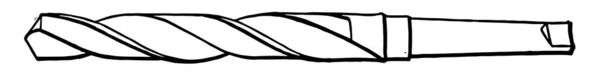 Diese Abbildung Stellt Die Funktion Des Spiralbohrers Der Vintage Linienzeichnung — Stockvektor