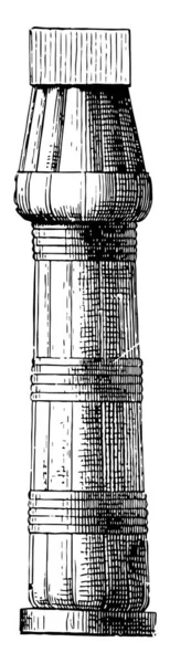 Столбик Структура Элемент Передачи Большие Круглые Опорные Винтажные Линии Рисунок — стоковый вектор