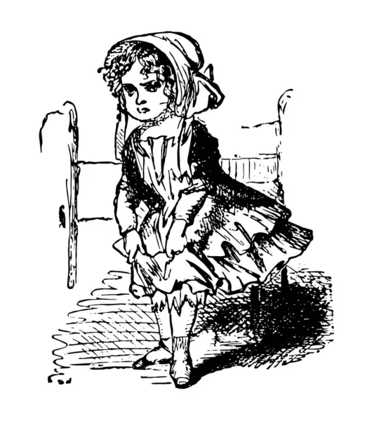 Little Betty Blue Dieses Bild Zeigt Ein Kleines Mädchen Gehrock — Stockvektor