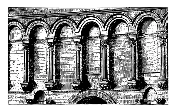 Porta Aura Det Gyllene Port Diocletianus Palats Spalato Samling Brittisk — Stock vektor