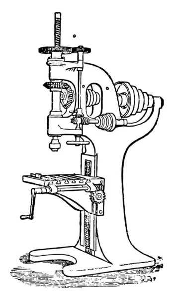 Esta Ilustración Representa Máquina Perforación Que Una Tamaño Comparativamente Pequeño — Archivo Imágenes Vectoriales
