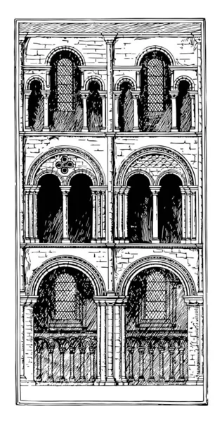 Bahías Coro Arquitectura Catedrales Inglaterra Dos Bahías Coro Tradicionalmente Referidas — Archivo Imágenes Vectoriales