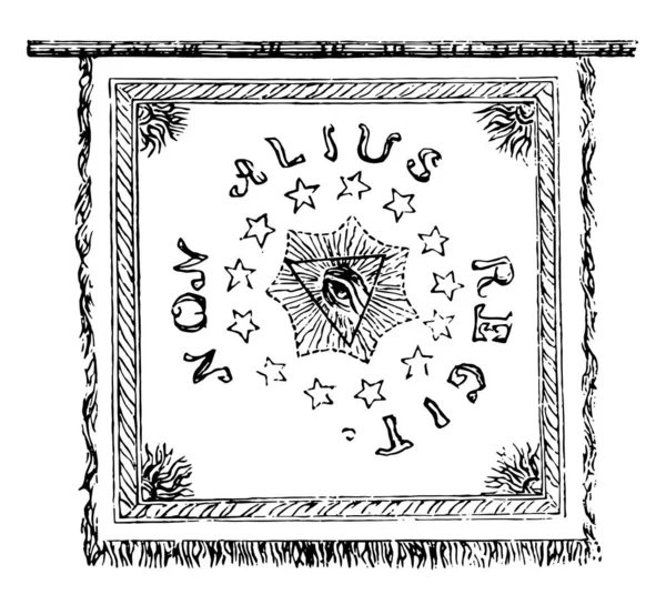 Pulaskis Banner Dieses Banner Hat Der Mitte Ein Auge Innerhalb — Stockvektor