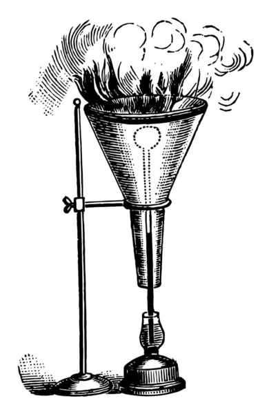 Diagram Lejek Odwrócony Termometr Rtęciowy Vintage Rysowania Linii Lub Grawerowanie — Wektor stockowy