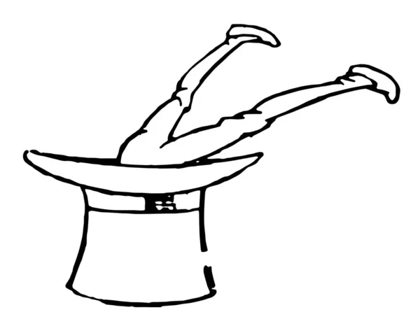 Ноги Этой Картинке Изображен Мужчина Прыгающий Шляпу Поднятыми Ногами Рисунок — стоковый вектор