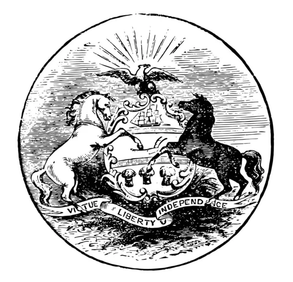 Selo Oficial Estado Dos Eua Pensilvânia 1889 Este Selo Tem — Vetor de Stock