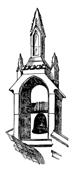 Glockenturm Idbury Oxfordshire Turm Oder Kirchturm Glocken Sind Untergebracht Umschließen — Stockvektor