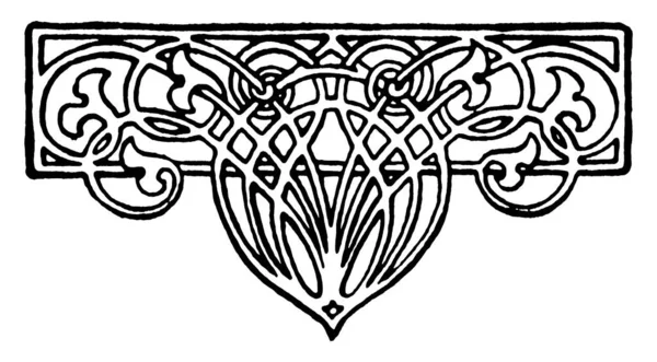 Квіткові Tailpiece Товсті Подвійна Лінія Дизайн Vintage Штриховий Малюнок Або — стоковий вектор