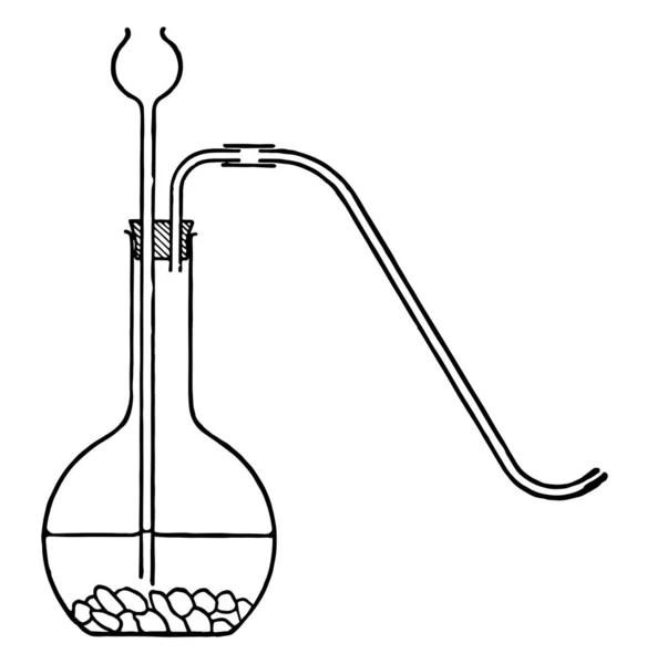 Apparat Zur Erzeugung Von Wasserstoff Vintage Linienzeichnung Oder Gravierillustration — Stockvektor