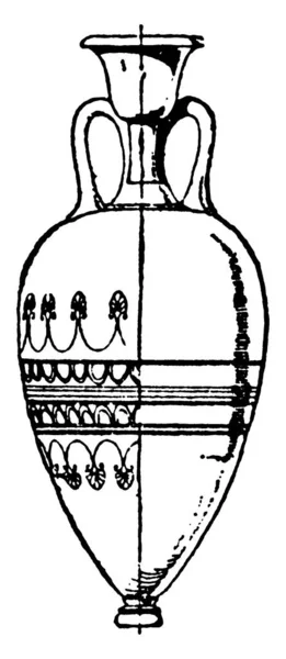 ギリシャ花瓶は 鍵の記号 ビンテージの線描画や彫刻イラストなど古代ギリシャの素敵な考古学的記録の大部分 — ストックベクタ