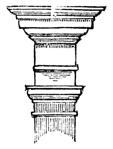 Ordine Toscano Arco Architettura Colonna Pietra Focaia Ordine Ornamento Pilastro — Vettoriale Stock