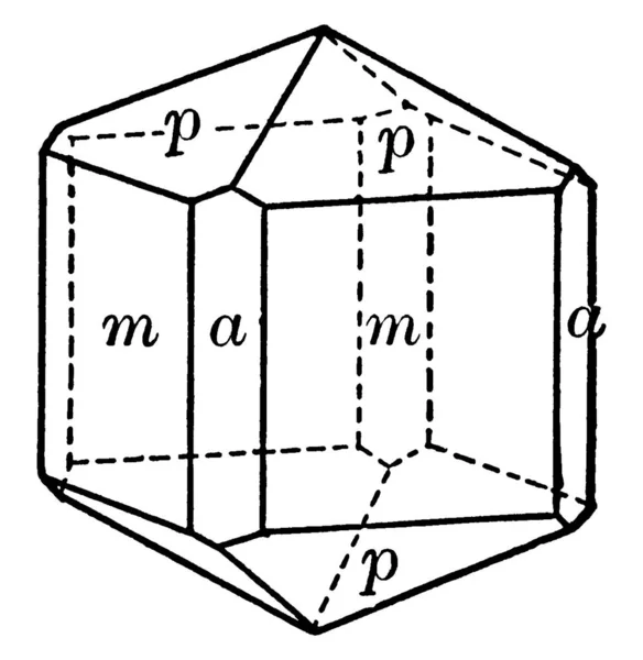 Este Diagrama Representa Wernerite Dibujo Línea Vintage Ilustración Grabado — Archivo Imágenes Vectoriales