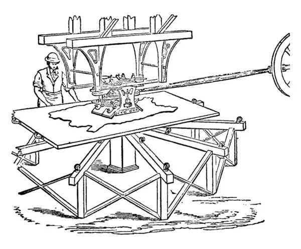 Иллюстрация Представляет Собой Scouring Machine Которая Значительной Степени Используется Curriers — стоковый вектор