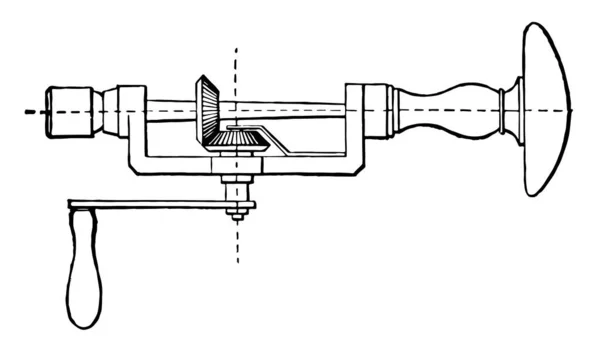 Esta Ilustración Representa Función Boring Angle Brace Dibujo Línea Vintage — Vector de stock