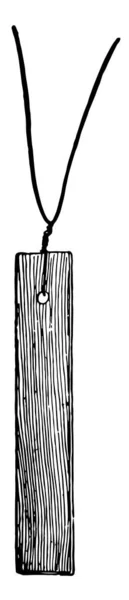 Иллюстрация Представляет Собой Деревянную Этикетку Рисунок Винтажной Линии Гравировку — стоковый вектор