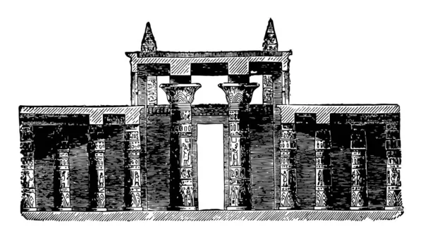 Tempel Von Karnak Dorf Ägypten Stätte Der Theben Architektonische Altertümer — Stockvektor