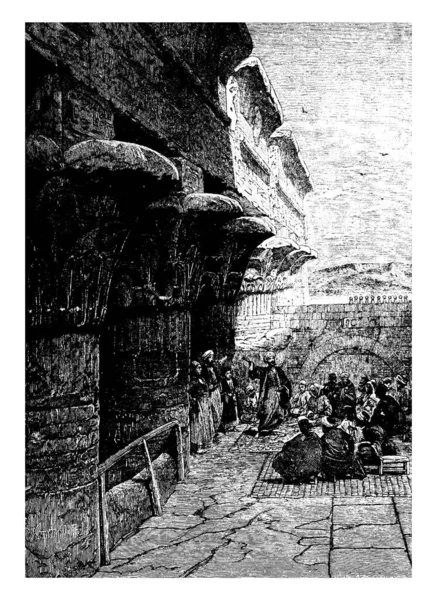 Temple Égyptien Culte Officiel Égypte Ancienne Régions Sous Contrôle Égyptien — Image vectorielle