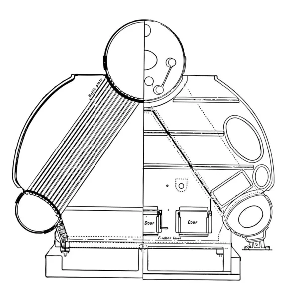 Cette Illustration Représente Yarrow Water Tube Chaudière Qui Est Identique — Image vectorielle