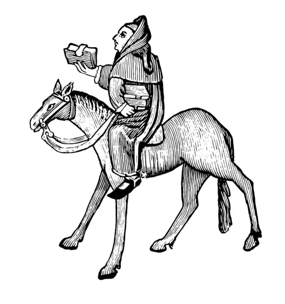 Clerk Oxford Esta Imagem Mostra Clerk Oxford Montando Cavalo Segurando — Vetor de Stock