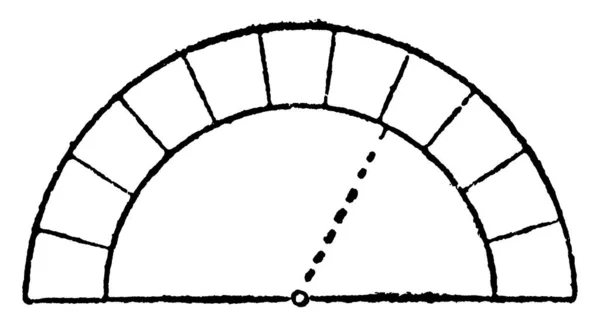 半圆形拱门中心是相同的线与它的春天 复古线图画或雕刻例证 — 图库矢量图片