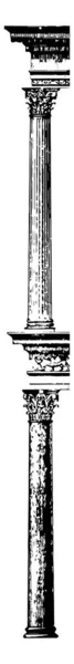 Coluna Corinto Principais Ordens Clássicas Grego Antigo Decorado Com Folhas — Vetor de Stock