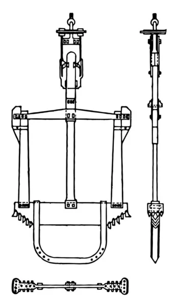 Denna Illustration Representerar Stora Trepan Som Används För Tråkiga Stora — Stock vektor