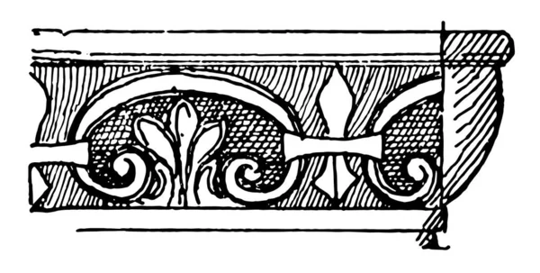 Moldeo Pompeyano Esquinas Añadir Decorativo Histórico Sentir Las Paredes Techos — Archivo Imágenes Vectoriales