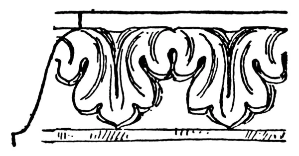 Μπάντα Molding Acannthus Φύλλων Εμπλουτισμένο Σχηματοποίηση Που Ονομάζεται Μια Χάντρα — Διανυσματικό Αρχείο