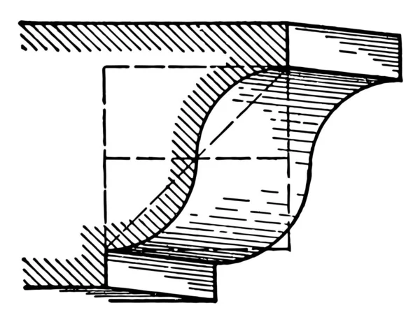 Cyma Recta Moldeo Romano Moldeado Doble Curvatura Curva Compone Cuartos — Vector de stock