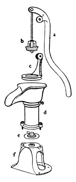 Diese Abbildung Stellt Eine Einfach Wirkende Pumpe Dar Die Zum — Stockvektor
