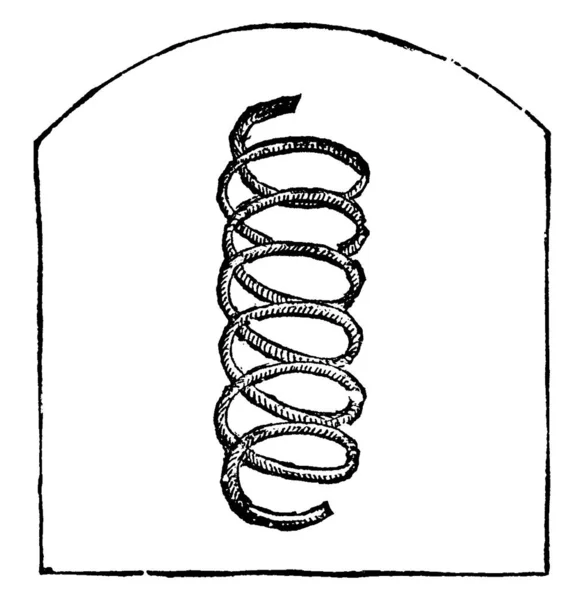 Diese Abbildung Stellt Die Funktion Des Frühlings Der Vintage Linienzeichnung — Stockvektor