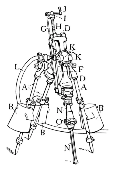 Cette Illustration Représente Rock Drill Qui Est Utilisé Pour Percer — Image vectorielle