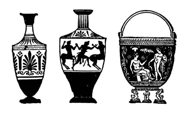 Etruscan Vases Product Greece Etrusca Main Trends Style Period Vases — Stock Vector