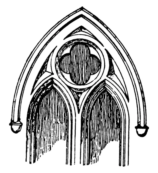 ビンテージの線描画や彫刻イラスト Etton 教会から網目模様は平板 石積みのために通常かなり小さいカット — ストックベクタ