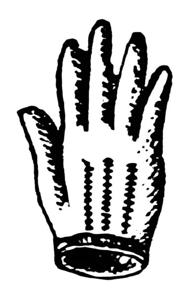 Luva Uma Capa Para Mão Desenho Linha Vintage Gravura Ilustração —  Vetores de Stock