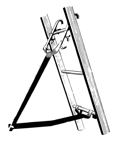 Örnekte Işlev Merdiven Aparatı Vintage Çizgi Çizme Veya Oyma Illüstrasyon — Stok Vektör