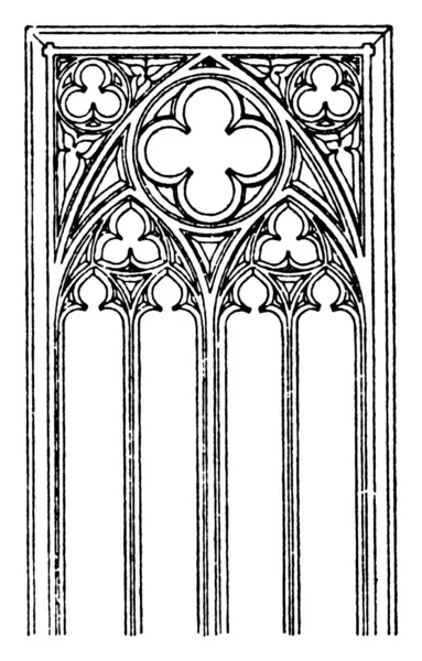 Gotische Tracery Kathedrale Sessel Design Toscano Unübertroffenes Verständnis Mauerwerk Elemente — Stockvektor