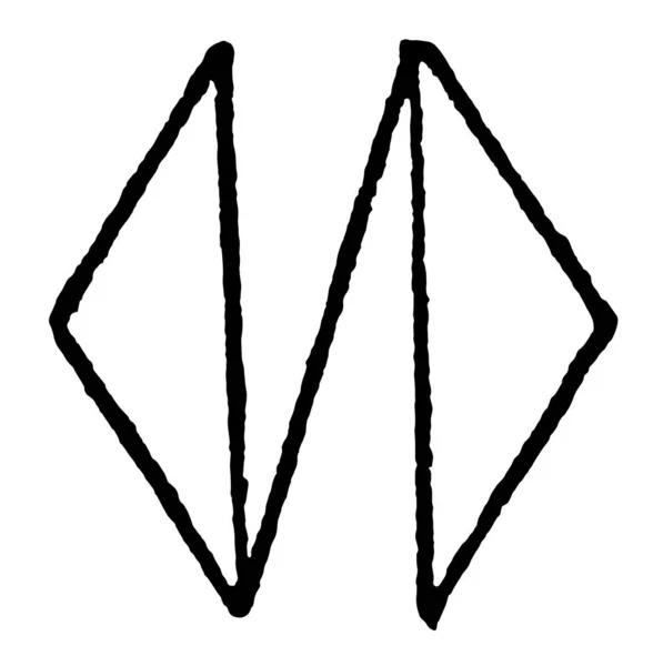 Link Design Комбинация Двух Треугольников Одной Стороны Каждой Параллели — стоковый вектор