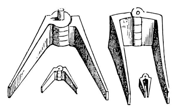 Cardo Hinge Pivot Annexed Woodcut General Form Door Roman Hinges — Stock Vector