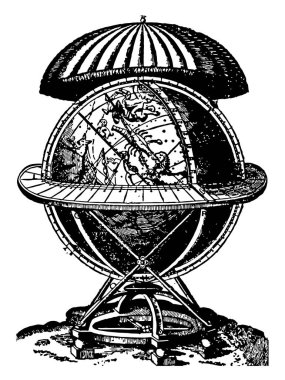 Copernicus veya Nicholas Koppernigk modern astronominin, vintage çizgi çizme veya oyma illüstrasyon kurucusu oldu.