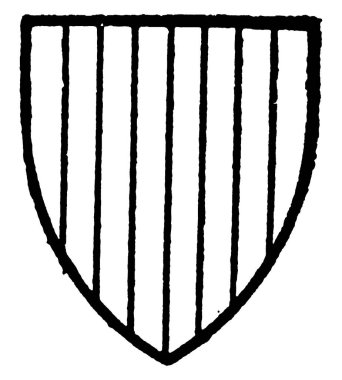 Rothinge çap Paly gümüş ve gules 8 parça, vintage çizgi çizme veya oyma illüstrasyon.