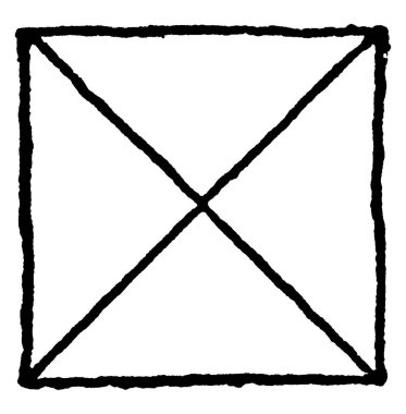 Süleyman'ın mührü dik açılı üçgen üzerinde oluşturulan, bir mühür David, vintage çizgi çizme veya oyma gibi olduğunu.