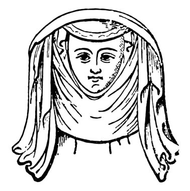 Kontes Lancaster, vintage çizgi çizme veya oyma illüstrasyon Effigy baş-elbise.